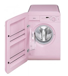 pink washing machine from smeg